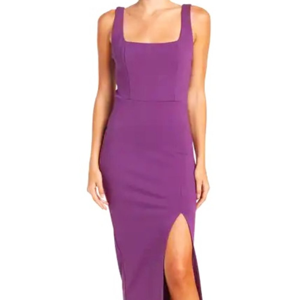 Socialite High Slit Maxi Dress Purple Size Medium